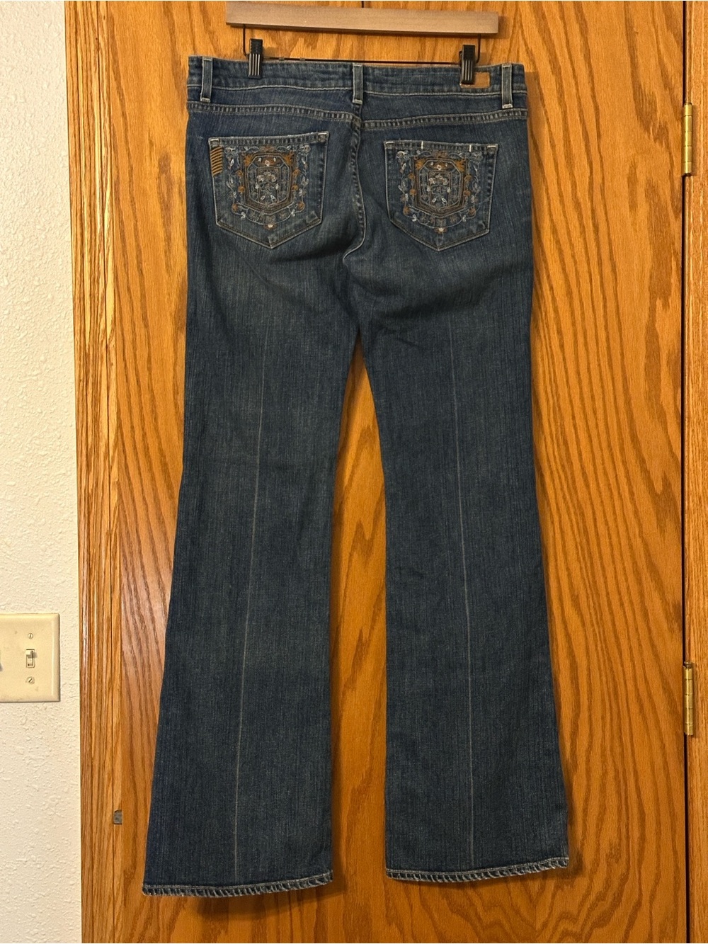 Paige Laurel Canyon Bootcut Women’s Blue Embroidered Jeans - Size 32
